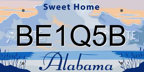 BE1Q5B Alabama License Plate