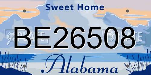 BE26508 Alabama License Plate
