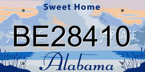 BE28410 Alabama License Plate