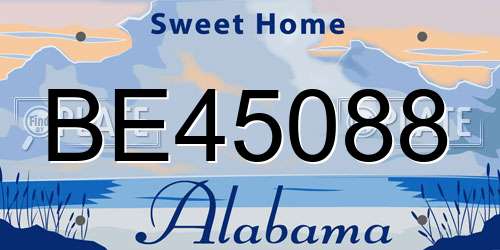 BE45088 Alabama License Plate
