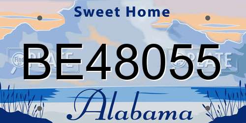 BE48055 Alabama License Plate