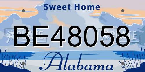 BE48058 Alabama License Plate