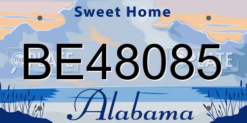BE48085 Alabama License Plate