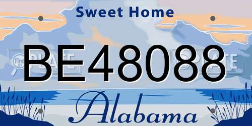 BE48088 Alabama License Plate