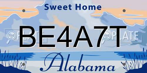 BE4A7T Alabama License Plate