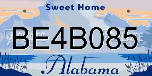 BE4B085 Alabama License Plate
