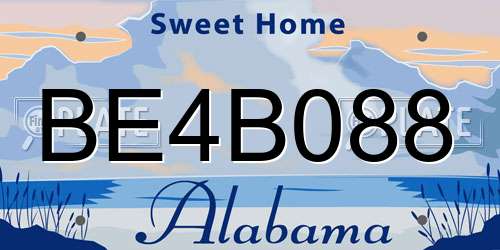 BE4B088 Alabama License Plate