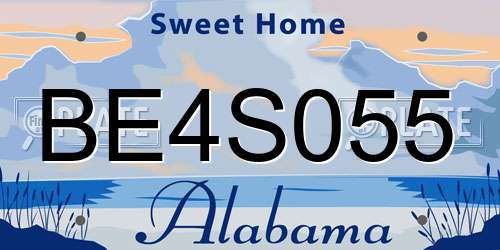 BE4S055 Alabama License Plate