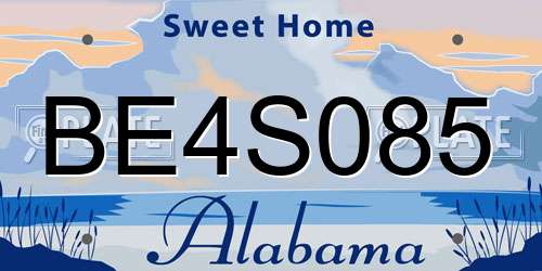 BE4S085 Alabama License Plate