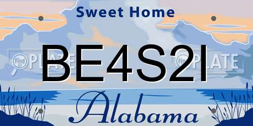 BE4S2I Alabama License Plate