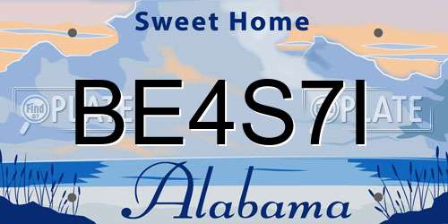 BE4S7I Alabama License Plate