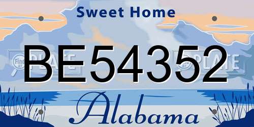 BE54352 Alabama License Plate