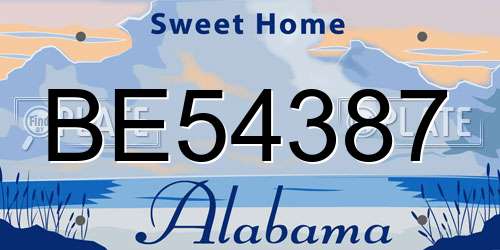 BE54387 Alabama License Plate