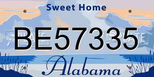 BE57335 Alabama License Plate