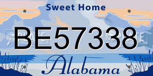 BE57338 Alabama License Plate