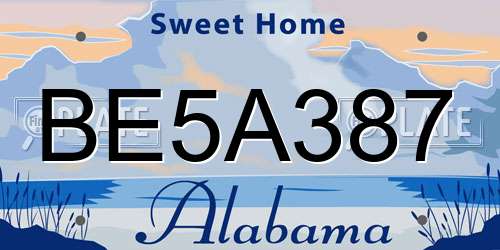 BE5A387 Alabama License Plate