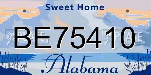 BE75410 Alabama License Plate