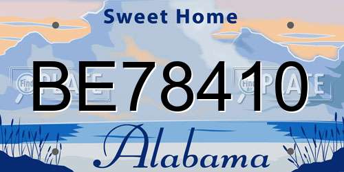 BE78410 Alabama License Plate