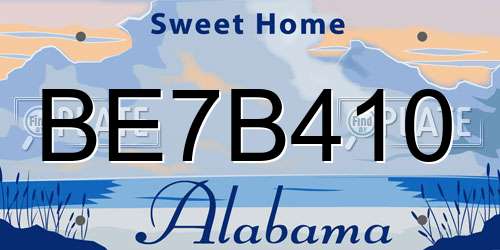 BE7B410 Alabama License Plate