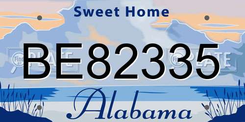 BE82335 Alabama License Plate