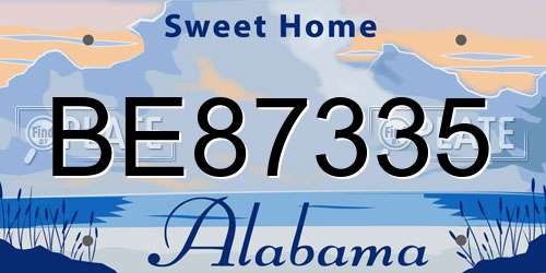 BE87335 Alabama License Plate