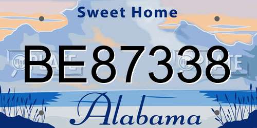 BE87338 Alabama License Plate
