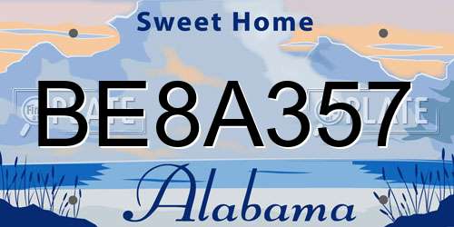 BE8A357 Alabama License Plate
