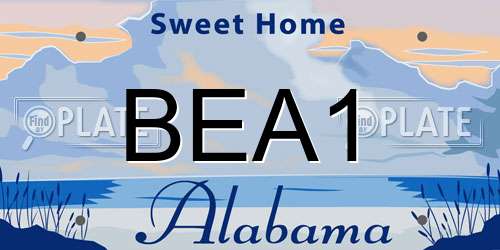 BEA1 Alabama License Plate