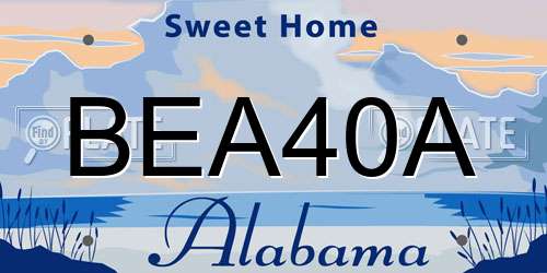 BEA40A Alabama License Plate