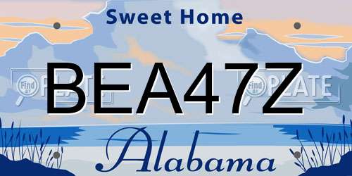 BEA47Z Alabama License Plate