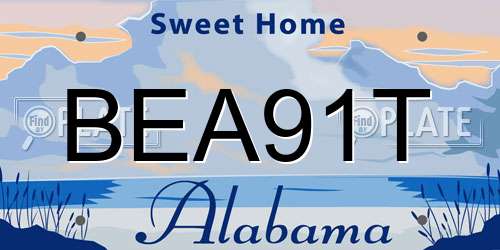BEA91T Alabama License Plate
