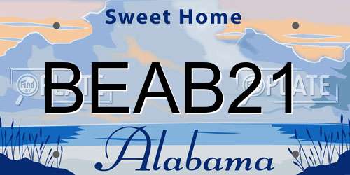 BEAB21 Alabama License Plate