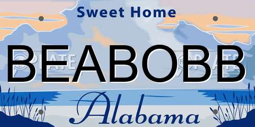 BEABOBB Alabama License Plate