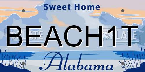 BEACH1T Alabama License Plate