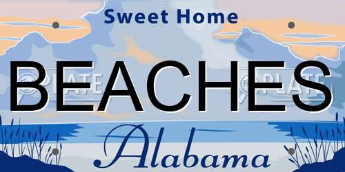 BEACHES Alabama License Plate