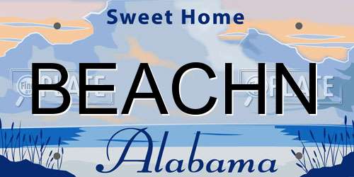 BEACHN Alabama License Plate