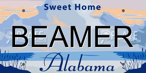 BEAMER Alabama License Plate