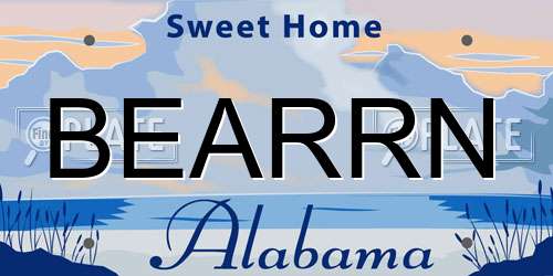 BEARRN Alabama License Plate