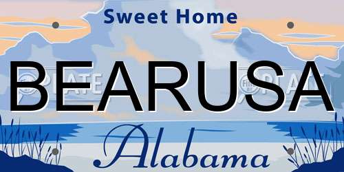 BEARUSA Alabama License Plate