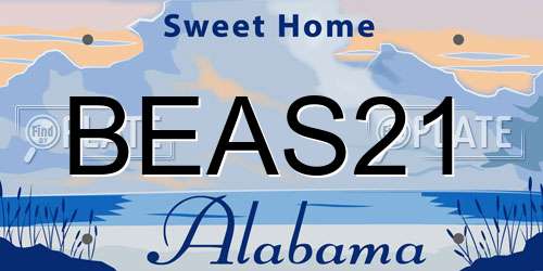 BEAS21 Alabama License Plate