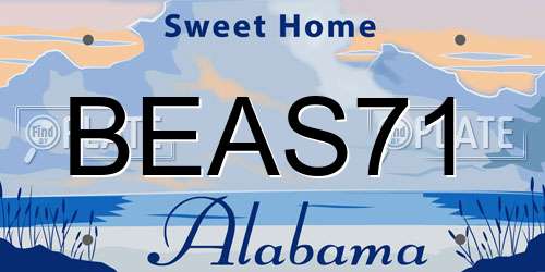 BEAS71 Alabama License Plate