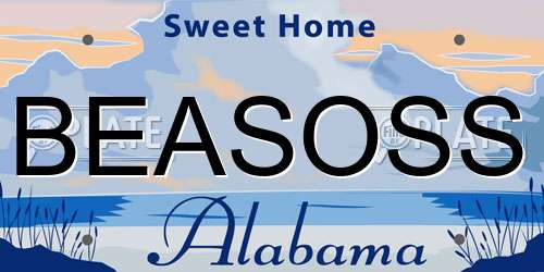 BEASOSS Alabama License Plate