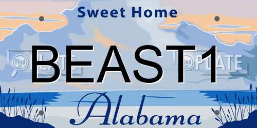 BEAST1 Alabama License Plate