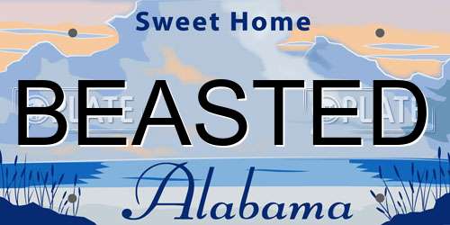 BEASTED Alabama License Plate