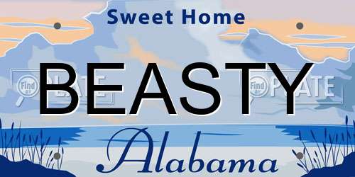 BEASTY Alabama License Plate