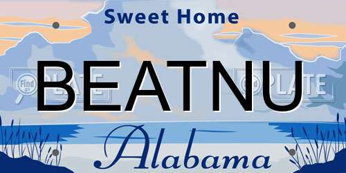 BEATNU Alabama License Plate