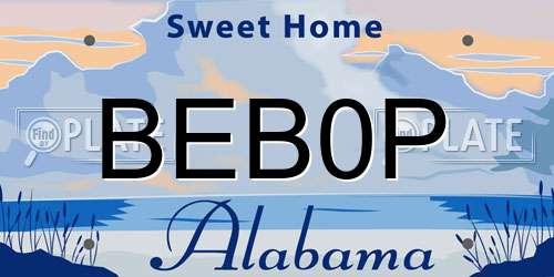 BEB0P Alabama License Plate