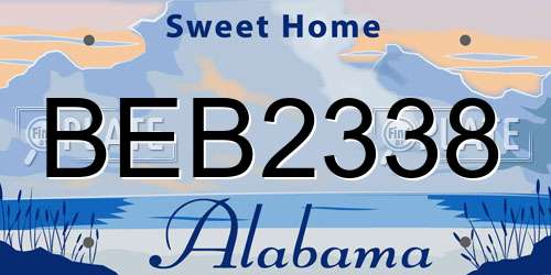BEB2338 Alabama License Plate