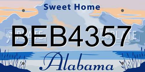 BEB4357 Alabama License Plate