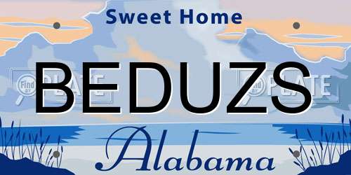 BEDUZS Alabama License Plate